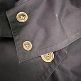 Sanyo Women Navy Blue Double-Breasted Trench Coat Belted With Buttoned Cuffs