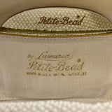 Petite-Bead Womens White Beaded Floral Vintage Scalloped Design Handbag