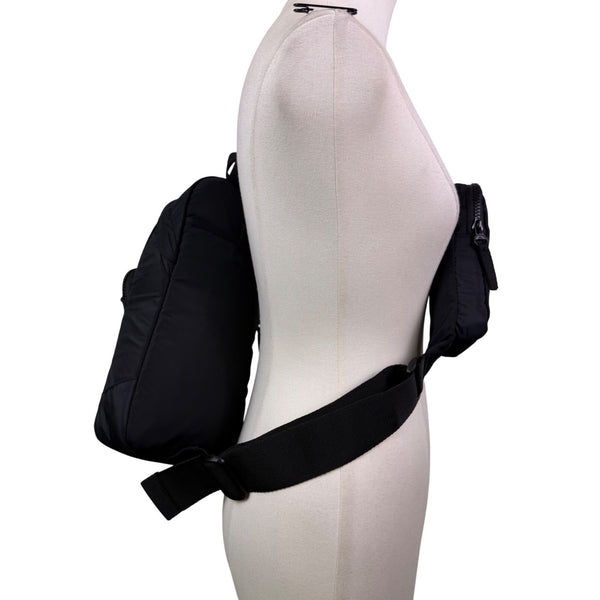 Adidas Unisex Black Nylon Multiple Zippered Adjustable Strap Sling Backpack