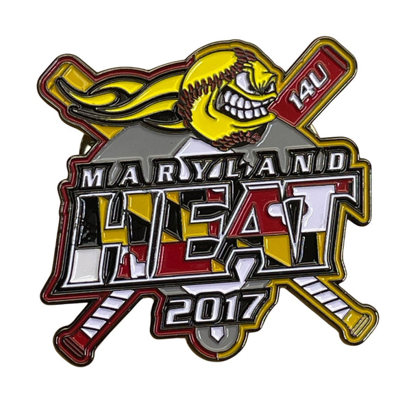 Maryland Heat 14U 2017 Softball Trading Pin With Dual Metal Clutch Backing