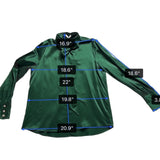 LilySilk Womens Green Mulberry Silk Bow-Tie Blouse Satin Button Cuffs Sz M