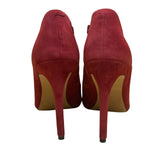 Sole Society Women’s Red Leather Side Zipper High-Heel Helena Booties Size 7.5