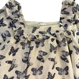 Hayden Girls Cream/Black Butterfly Dress Ruffle Detail Sz L