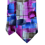 Garcia Mens Multi-Color 100% Silk Tie Abstract Brushstroke Pattern