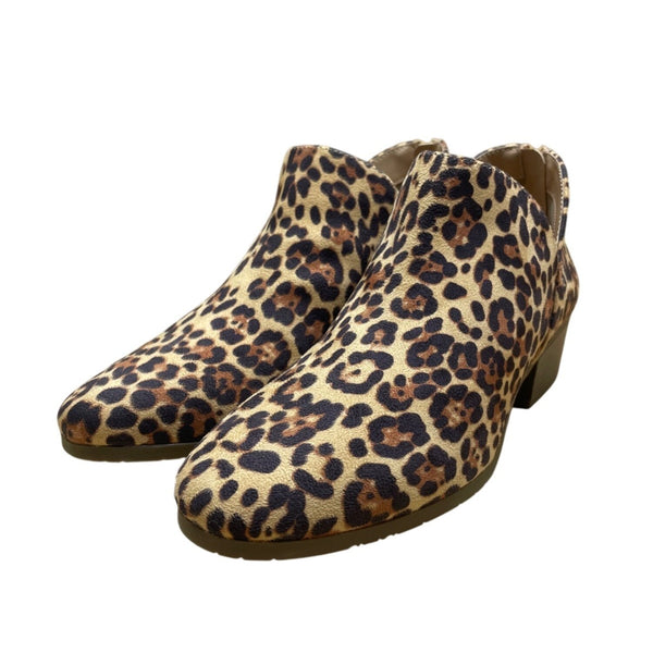 Reaction Kenneth Cole Women’s Brown Leopard Print Back Zip  Sz 8.5