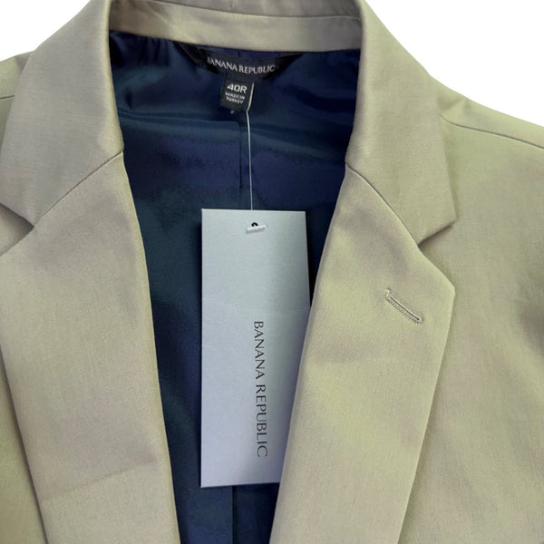Banana Republic Mens Tan Cotton Slim Fit Blazer Two Button Modern Jacket Size 40