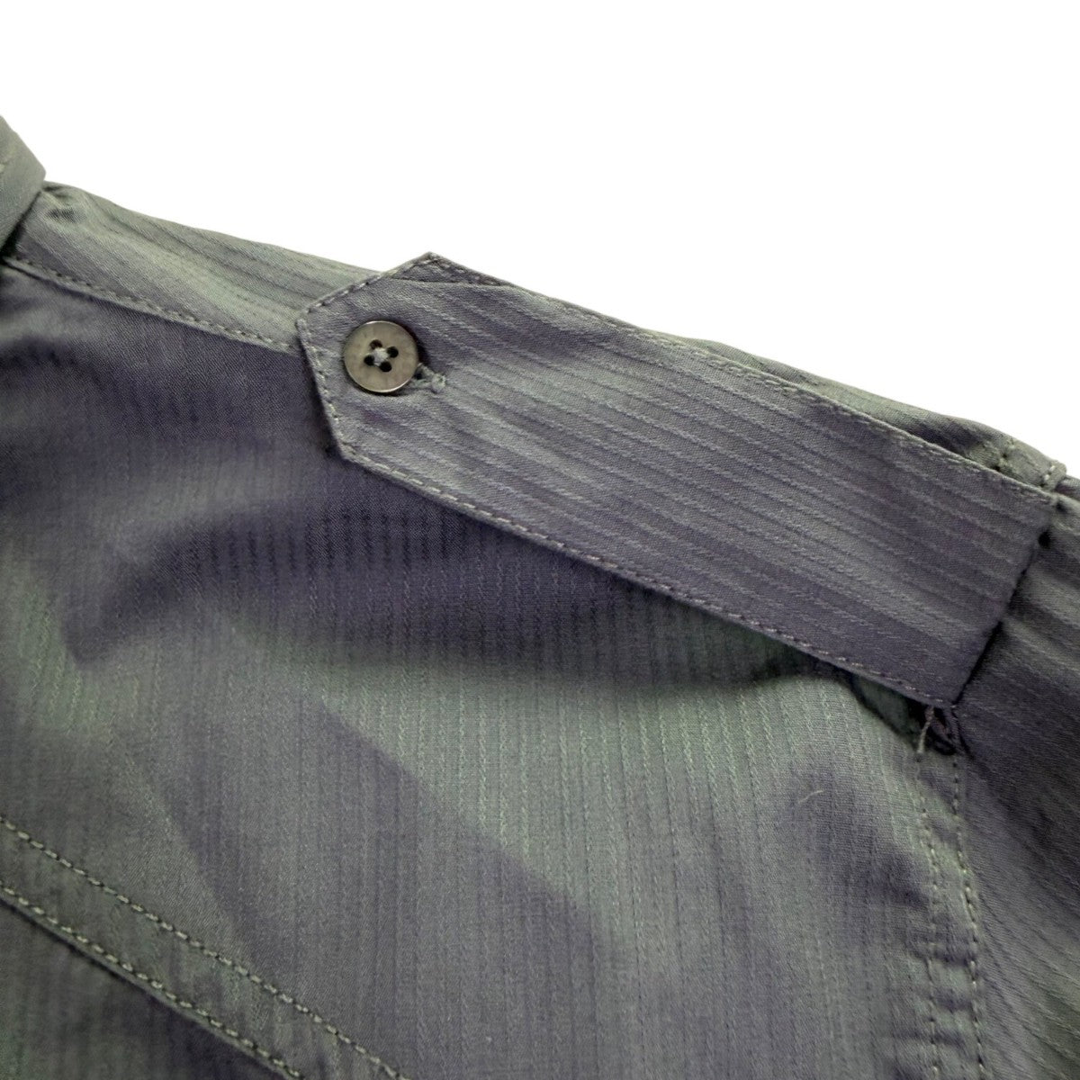 Coastal Mens Gray Cotton Long Sleeve Button-Down Military Style Shirt Size XL