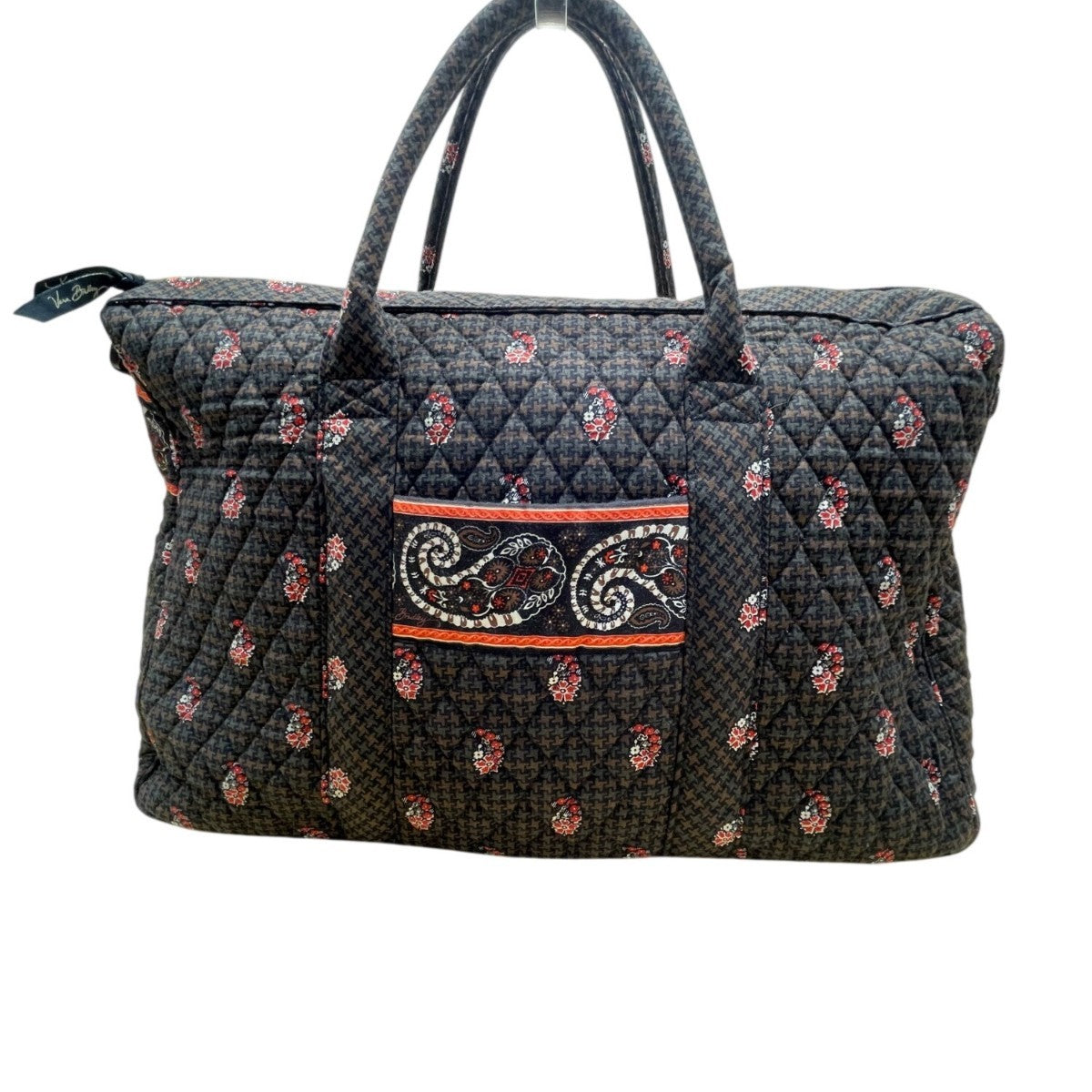 Vera Bradley Women’s Brown Quilted Paisley Fabric Carry-On Travel Duffel Bag