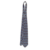 Bill Blass Mens Burgundy/Gold/Blue 100% Silk Patterned Necktie With Arch Motif