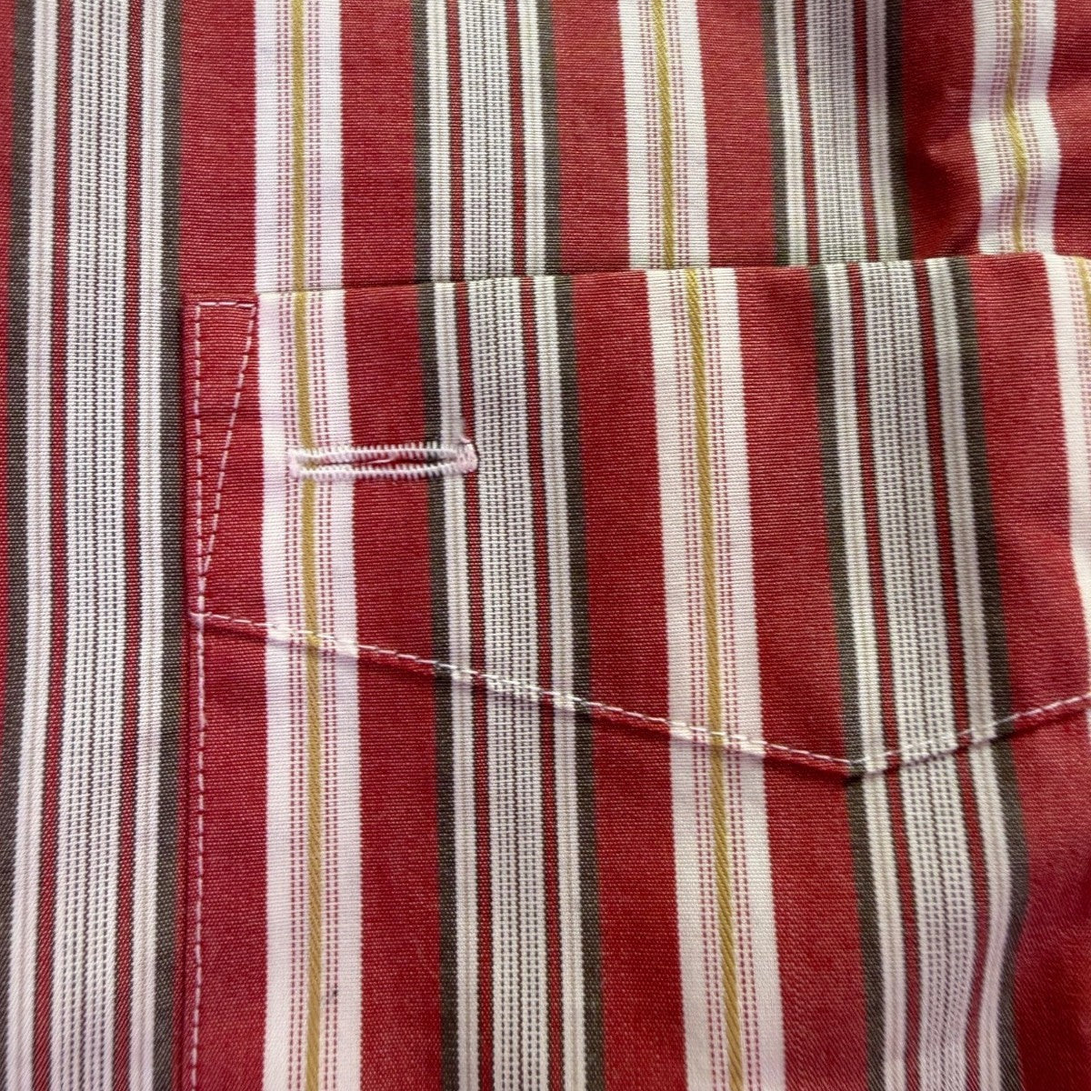 Faconnable Mens Red & White Cotton Striped Long Sleeve Button-Up Shirt Size XL
