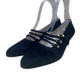 Salvatore Ferragamo Women’s Black Suede Strapped Low Heel Pumps Size 9.5AA