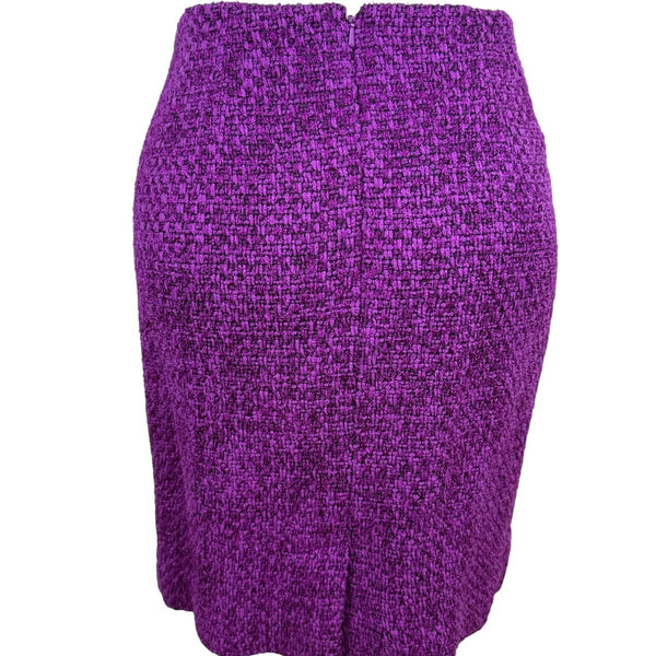 Dana Buchman Womens Purple Boucle Skirt Suit Set Size 10/12