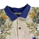 Tommy Bahama Mens Blue Yellow 100% Silk Hawaiian Button-Up Shirt Sz XXL