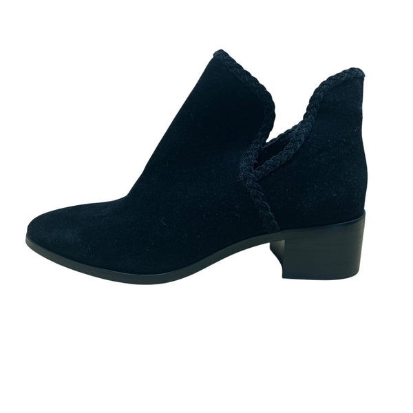 Lucky Brand Women's Black Suede Western Terisha Ankle Booties Size 7.5 M