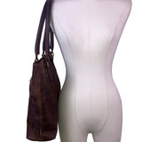 Serrv Women’s Brown Leather Timeless Design With Double Handles Tote Bag