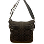 Coach Women’s Black Monogram & Leather Details Adjustable Strap Shoulder Bag