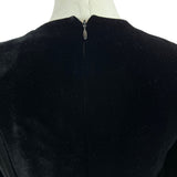 Vtg 80s Wayne Clark Black Velvet Dress With Puff Sleeves & Bow Back Detail Sz 4