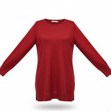 Chicos Womens Red Pullover Long Sleeve Sweater Size L