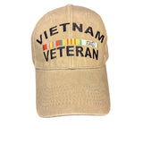 Embroidery Unisex Khaki Vietnam Veteran Adjustable Cap With Embroidered Design