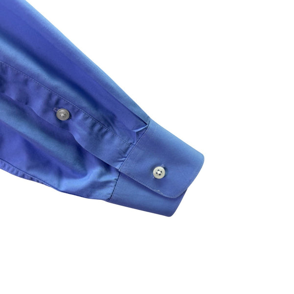 Calvin Klein Mens Blue 100% Cotton Satin Poplin Button-Down Shirt Size M