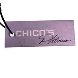Chicos Womens Silver Tone Metal Heart Statement Necklace Adjustable Cord