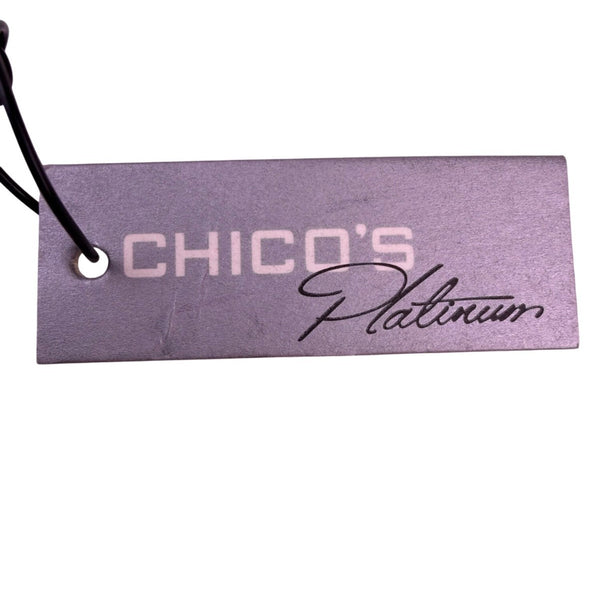 Chicos Womens Silver Tone Metal Heart Statement Necklace Adjustable Cord