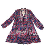By Anthropologie Womens Multicolor 100% Viscose Printed Long Sleeve Mini Dress S