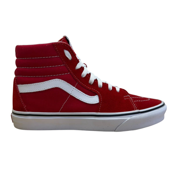 Vans Red Suede & Canvas High-Top Padded Collar Sk8-Hi Sneakers Size W9/M7.5