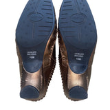 Modellista Women’s Bronze Stitched Leather Slip-On Drive Mules Size 10M