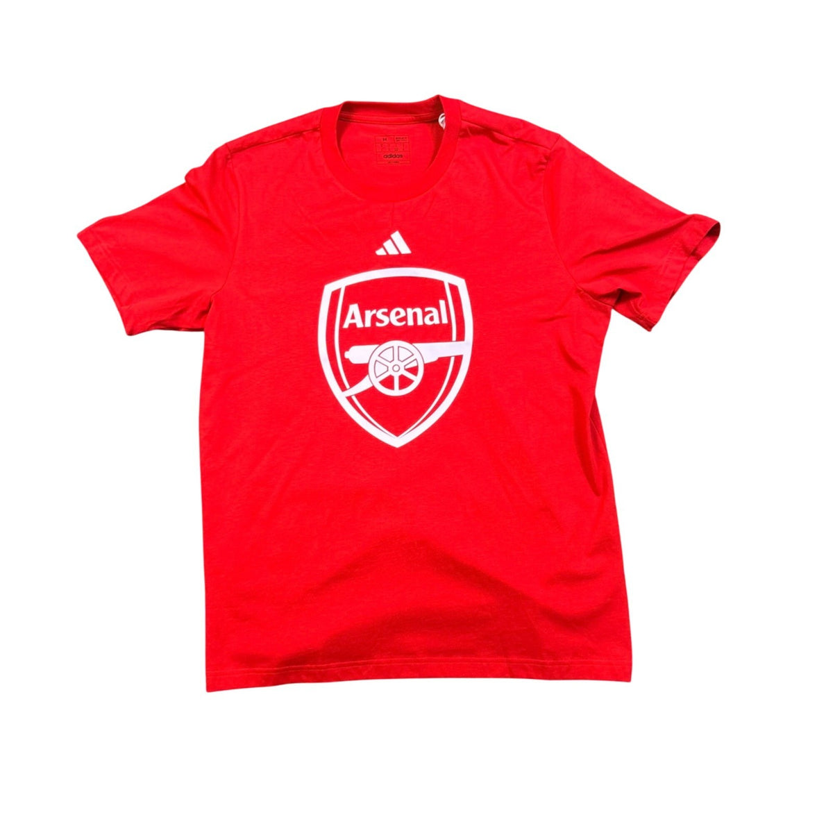 Adidas Mens Red Cotton Arsenal Graphic T-Shirt  Sportswear Casual Size M
