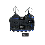 Anthropologie Womens Black Lace Crochet Bralette Top Size M