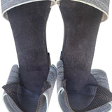 Women’s Black & Gray Lug Sole Stretchy Elastic Two Strap Sandals Size 7