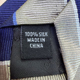 Jos A Bank Mens Blue & Gray 100% Silk Striped Tie Stain Resistant Made In China