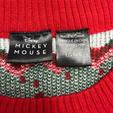 Disney Unisex Green Red Mickey Mouse Holiday Sweater Christmas Size Large