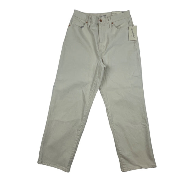 Universal Thread Womens Vintage Stretch High-Rise Straight Jeans 8/29R Beige Cot