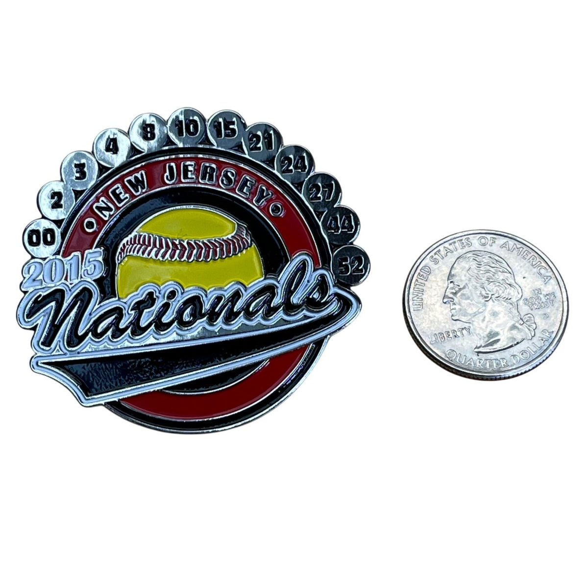 2015 New Jersey Nationals Softball Trading Pin With Dual Clutch Backing