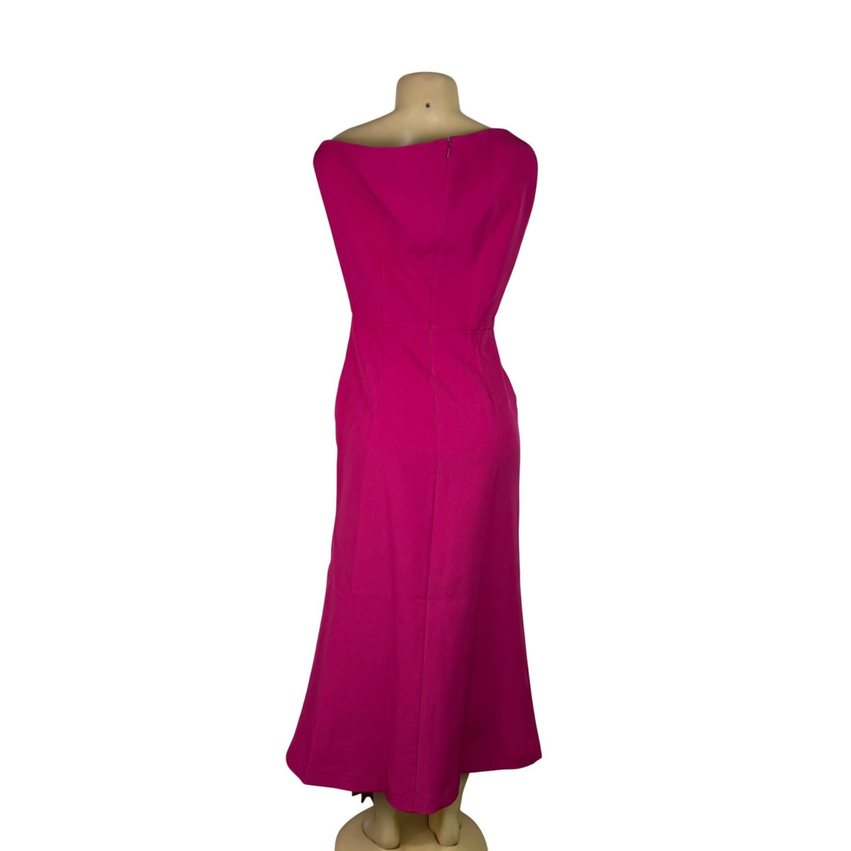 Bella Barnett Women’s Fuchsia Sleeveless Asymmetrical Midi Dress Size M - New