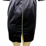 Rodebjer Womens Black Polyester & Elastane Puff Sleeve Zip-Up Mini Dress Size S