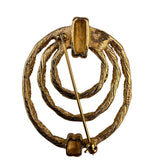 Vintage Monet Gold Tone Rope Twist Brooch Elegant Circular Pin  Signed