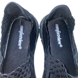 Comfortview Women’s Black Elastic Woven Slip-On Mary Jane Flats Size 10W