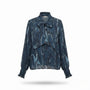 Banana Republic Womens Dark Blue Polyester Bow-Tie Long-Sleeve Blouse Size M