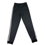 Adidas Youth Black Polyester Track Pants With White Stripes Sz L/G (14/16)