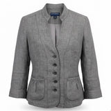 Banana Republic Womens Gray Linen Button-Up Blazer Jacket Size 0P
