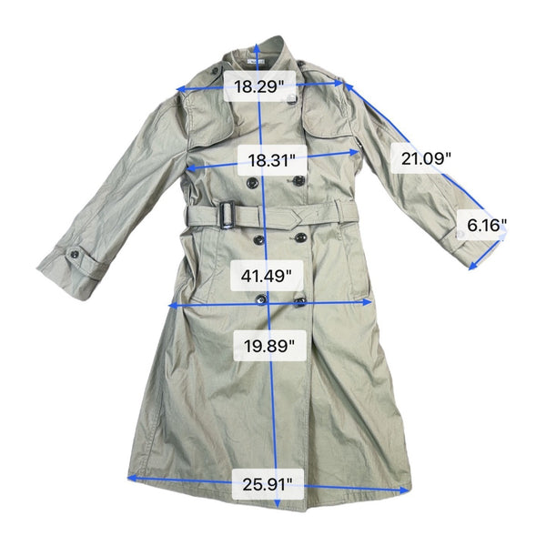 Defense Logistics Womens Beige Trench Coat With Belt Size 10L
