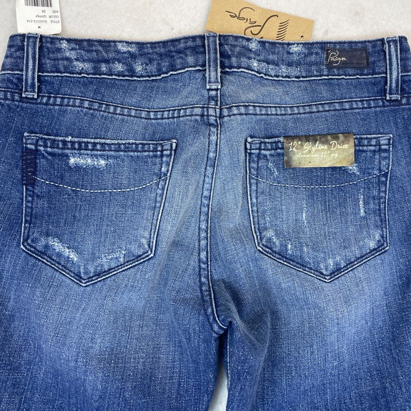 Paige Premium Denim Womens Blue Distressed Skinny Jeans Size 28 - New