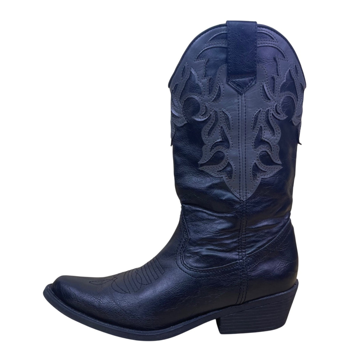Madden Girl Women’s Black Embroidered Western Cowboy Boots Size 7.5M