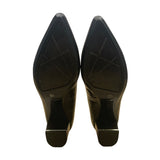 Calvin Klein Women's Black Leather Block Elegant Office Heel Pumps Size 8M