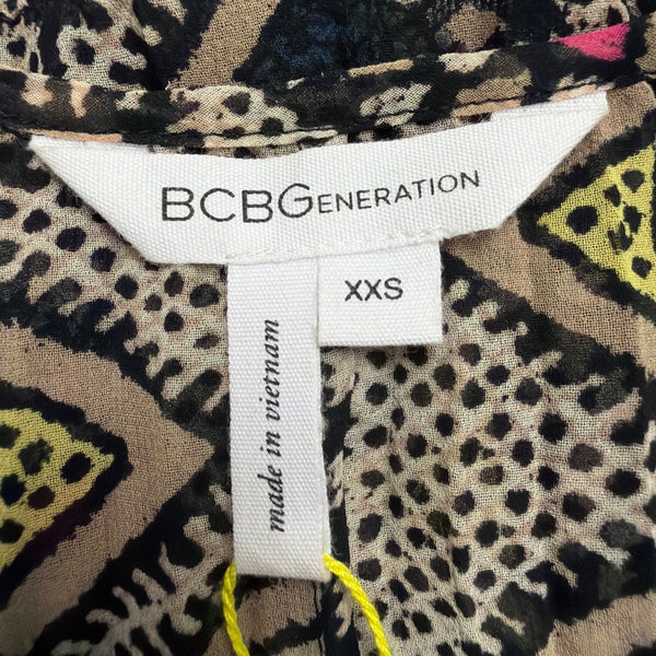 BCBG Generation Womens Beige Multi-Color Camisole With Lace Trim Size XXS