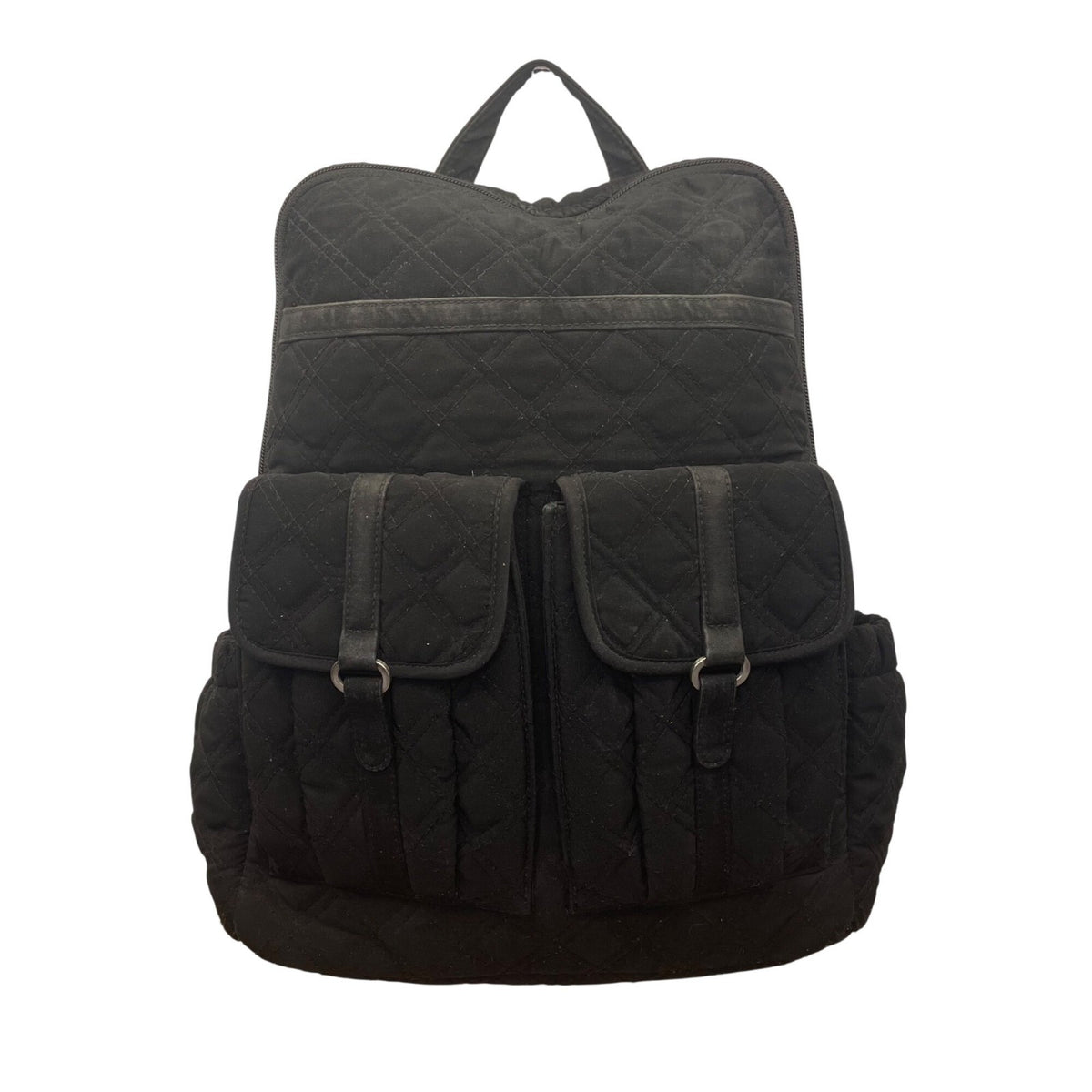 Vera Bradley Women’s Black Quilted Fabric With Multiple Pockets Backpack Size M
