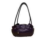 Tignanello Women’s Purple Leather With Dual Handles & Key-lace Shoulder Tote Bag